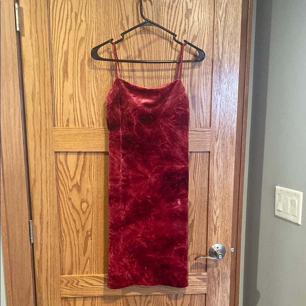 Velvet Red Slip Dress Size Medium EUC